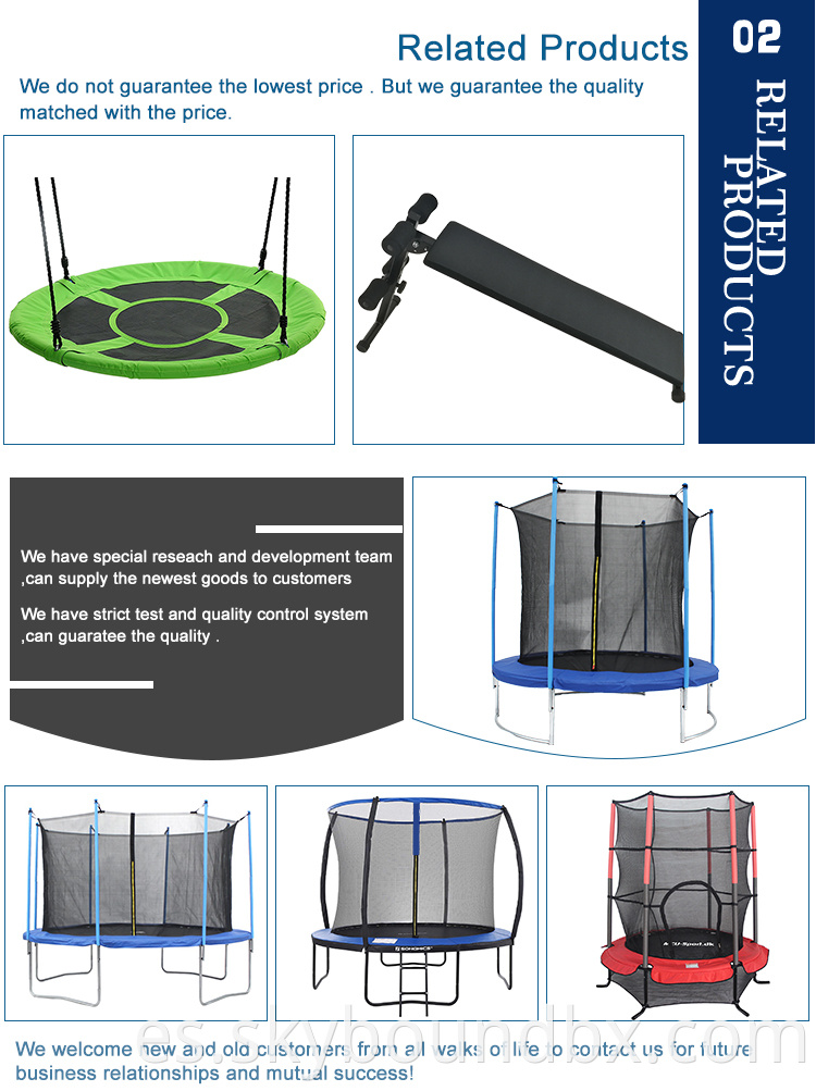 Trampolín, trampolín de 366 cm de diámetro con 8 postes, trampolín al aire libre para el estado físico y el jardín con red de seguridad integral